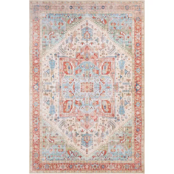 Livabliss Bree Vintage Medallion Area Rug 5 x 76quot NavyBeige