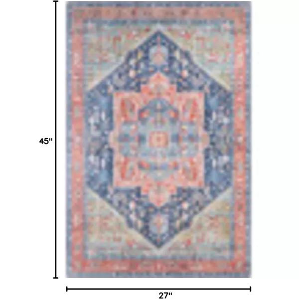 Livabliss Bree Vintage Medallion Area Rug 5 x 76quot NavyNavy