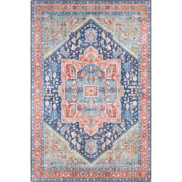 Livabliss Bree Vintage Medallion Area Rug 5 x 76quot NavyNavy