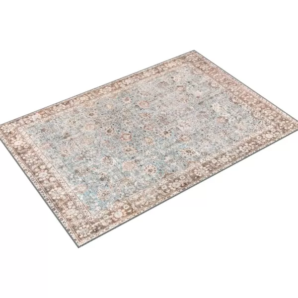 Livabliss Cadarn Printed Oriental Area Rug 53quot x 73quot Light BlueBrownLight BlueBrown