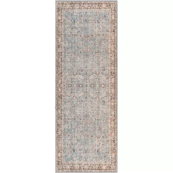 Livabliss Cadarn Printed Oriental Area Rug 53quot x 73quot Light BlueBrownLight BlueBrown