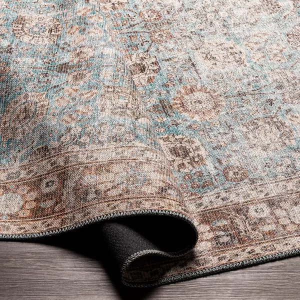 Livabliss Cadarn Printed Oriental Area Rug 53quot x 73quot Light BlueBrownLight BlueBrown