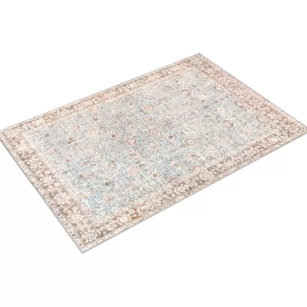 Livabliss Cadarn Printed Oriental Area Rug 53quot x 73quot Light BlueBrownLight BlueBrown