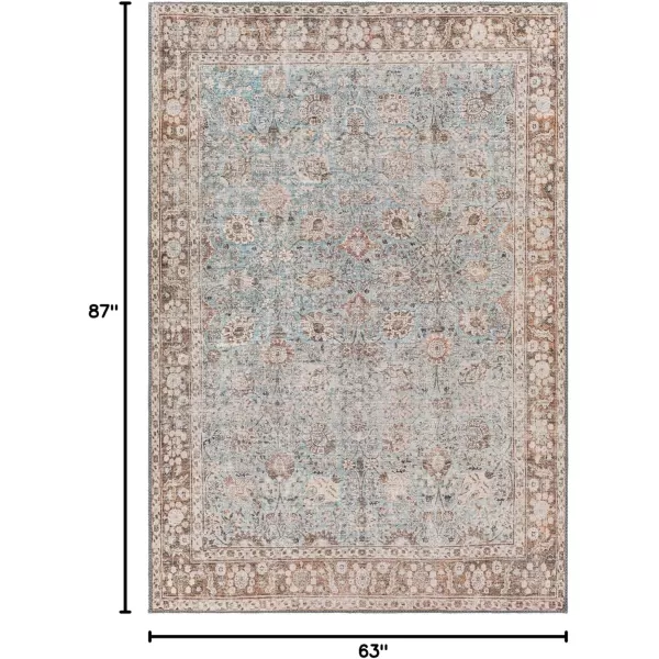 Livabliss Cadarn Printed Oriental Area Rug 53quot x 73quot Light BlueBrownLight BlueBrown