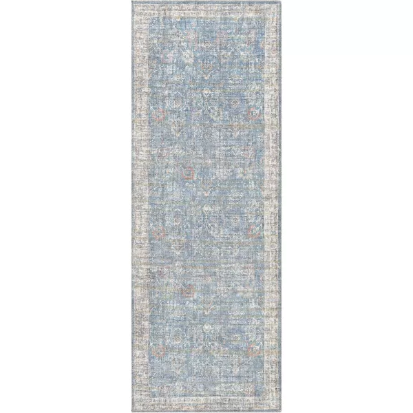 Livabliss Cadena Vintage Printed Area Rug 53quot x 73quot Light Blue27 x 10