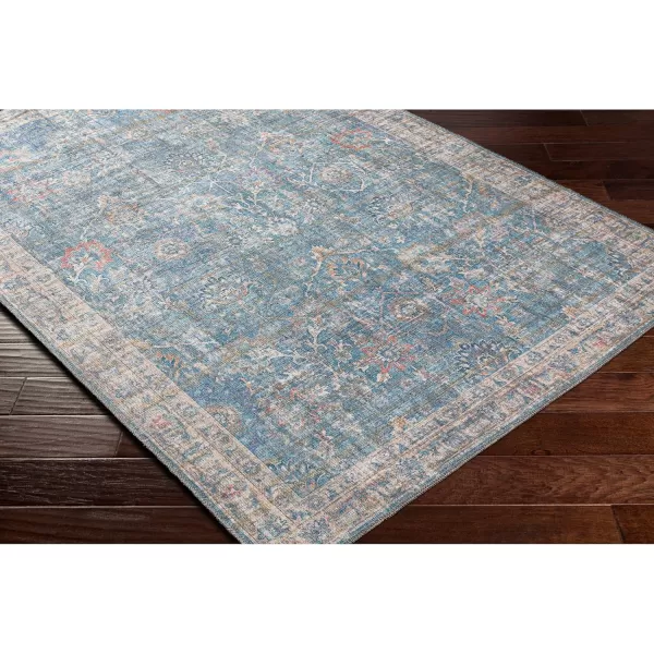 Livabliss Cadena Vintage Printed Area Rug 53quot x 73quot Light Blue27 x 10