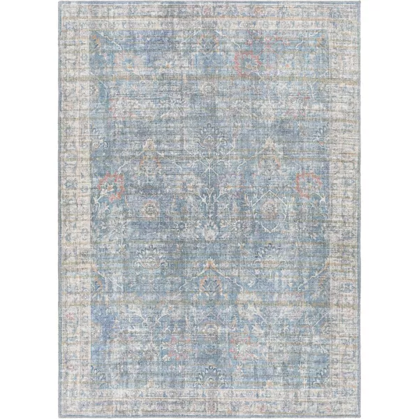 Livabliss Cadena Vintage Printed Area Rug 53quot x 73quot Light Blue53 x 73