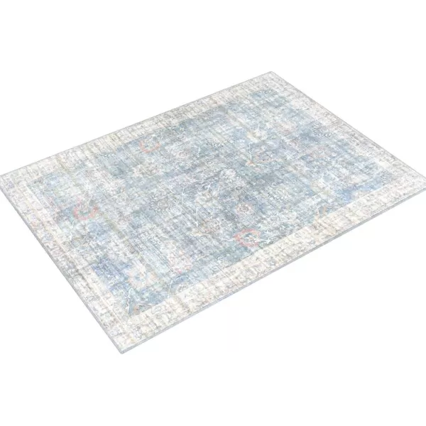 Livabliss Cadena Vintage Printed Area Rug 53quot x 73quot Light Blue710 x 102