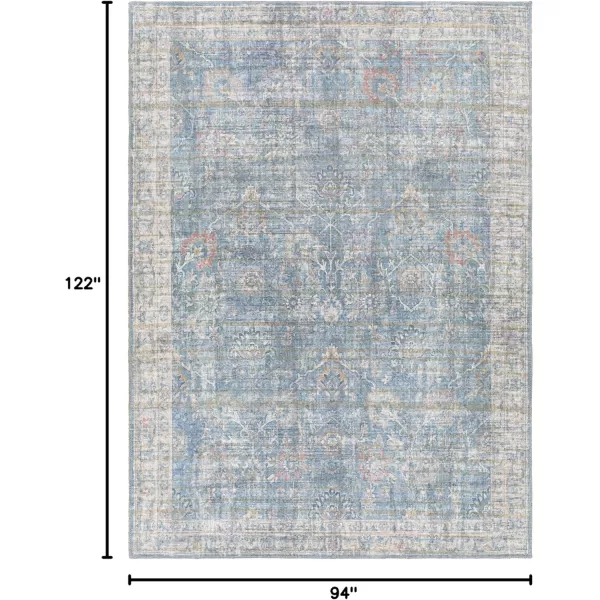 Livabliss Cadena Vintage Printed Area Rug 53quot x 73quot Light Blue710 x 102