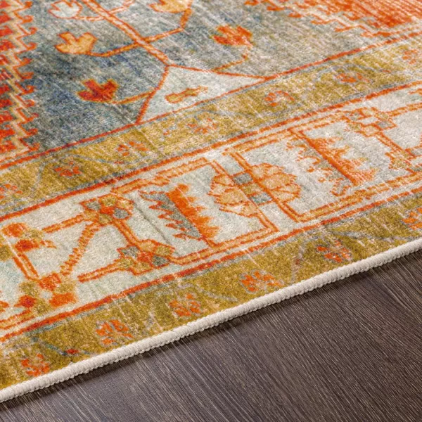 Livabliss Leupp29447 Washable Medallion Area Rug 5 x 76quot RedOrangeRedOrange