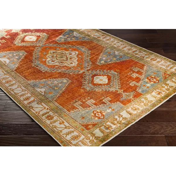 Livabliss Leupp29447 Washable Medallion Area Rug 5 x 76quot RedOrangeRedOrange