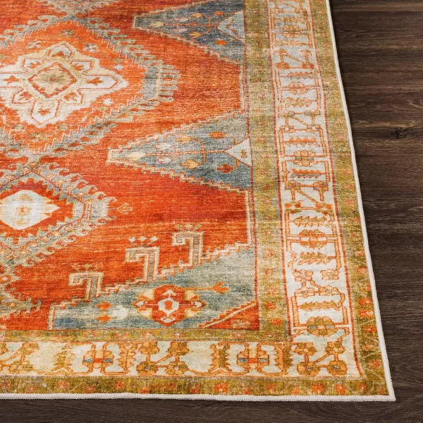 Livabliss Leupp29447 Washable Medallion Area Rug 5 x 76quot RedOrangeRedOrange