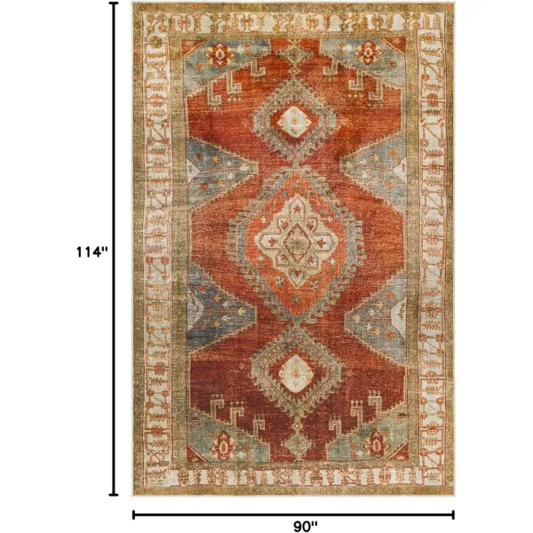 Livabliss Leupp29447 Washable Medallion Area Rug 5 x 76quot RedOrangeRedOrange