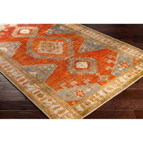 Livabliss Leupp29447 Washable Medallion Area Rug 5 x 76quot RedOrangeRedOrange