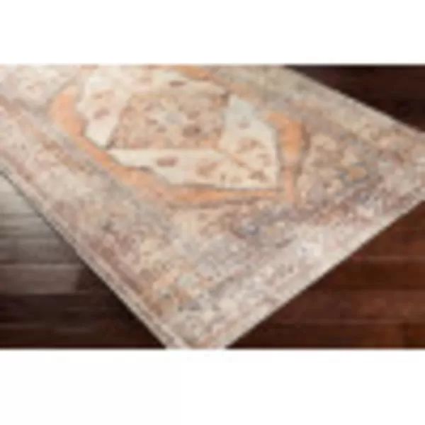 Livabliss Luisa Vintage Washable Area Rug53quot x 73quot OrangeIvoryOrangeIvory