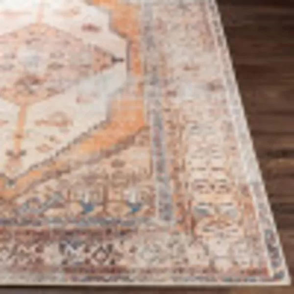 Livabliss Luisa Vintage Washable Area Rug53quot x 73quot OrangeIvoryOrangeIvory