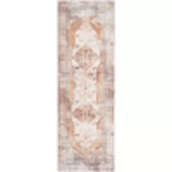 Livabliss Luisa Vintage Washable Area Rug53quot x 73quot OrangeIvoryOrangeIvory