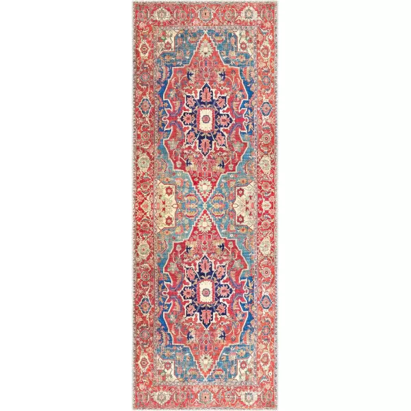 Livabliss Lyyti Area Rug 5 x 76quot 5 ft x 7 ft 6 in Bright RedBlueBright RedBlue