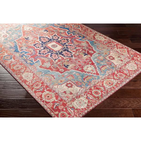 Livabliss Lyyti Area Rug 5 x 76quot 5 ft x 7 ft 6 in Bright RedBlueBright RedBlue