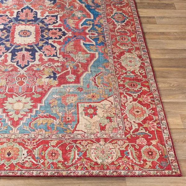 Livabliss Lyyti Area Rug 5 x 76quot 5 ft x 7 ft 6 in Bright RedBlueBright RedBlue