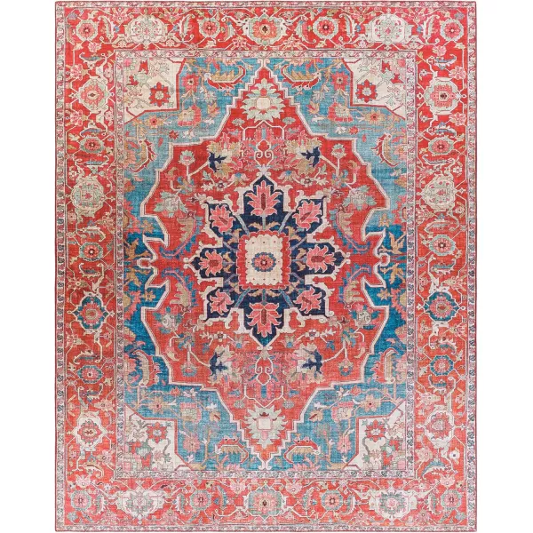 Livabliss Lyyti Area Rug 5 x 76quot 5 ft x 7 ft 6 in Bright RedBlueBright RedBlue