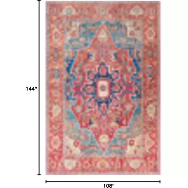 Livabliss Lyyti Area Rug 5 x 76quot 5 ft x 7 ft 6 in Bright RedBlueBright RedBlue