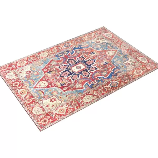 Livabliss Lyyti Area Rug 5 x 76quot 5 ft x 7 ft 6 in Bright RedBlueBright RedBlue