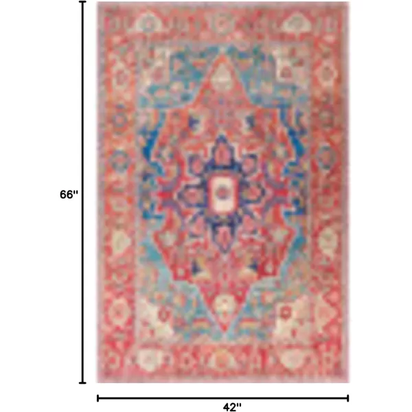 Livabliss Lyyti Area Rug 5 x 76quot 5 ft x 7 ft 6 in Bright RedBlueBright RedBlue