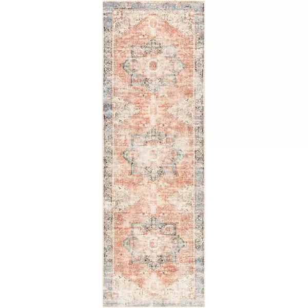 Livabliss Suri Vintage Washable Area Rug 53quot x 73quot RustBlueRustBlue