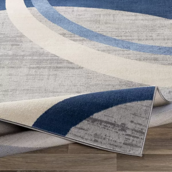 Zara Modern Geometric Area Rug53 x 73NavyNavy