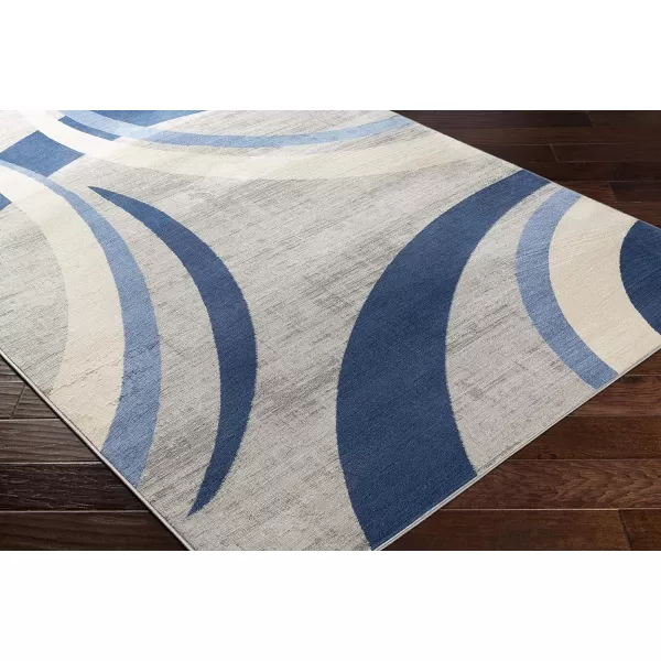 Zara Modern Geometric Area Rug53 x 73NavyNavy