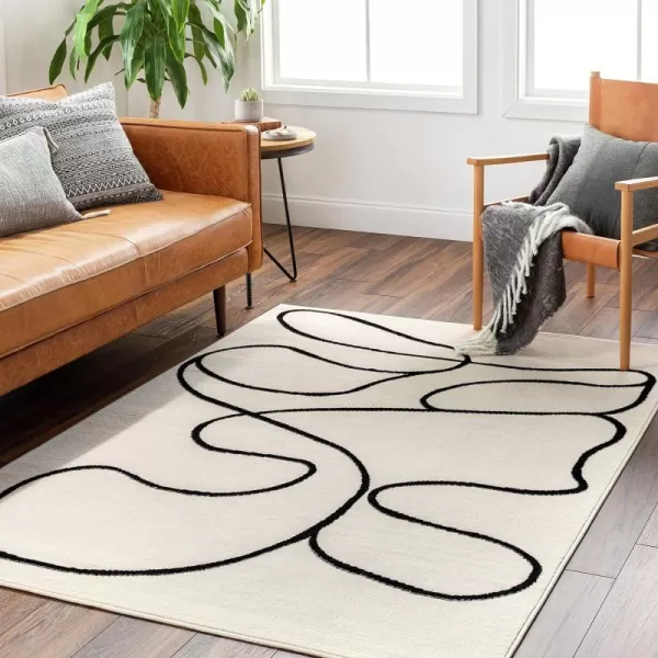 Artistic Weavers Pisa Modern Abstract Area Rug411 x 7Cream5 x 7