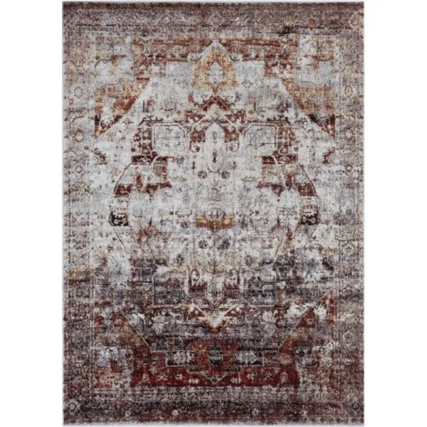 Bravo Dark Red Updated Traditional Area Rug 53 x 73Red  White