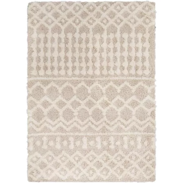 Hapsburg Moroccan Shag Area Rug53 x 73 Dark BrownBeige