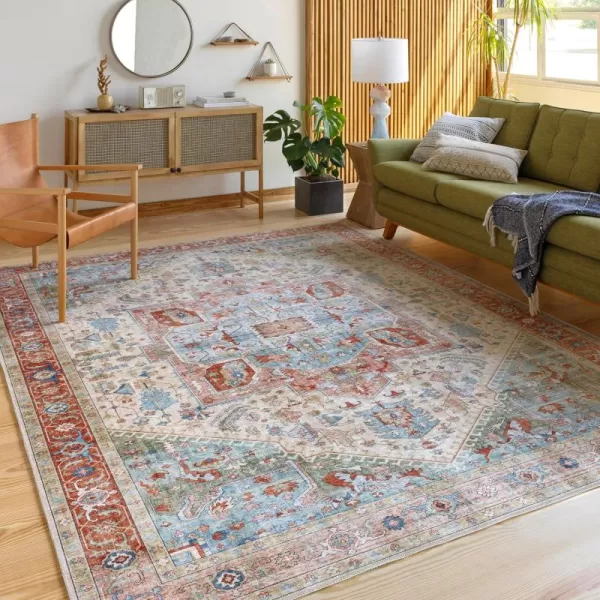 Livabliss Bree Vintage Medallion Area Rug 5 x 76quot NavyBeige