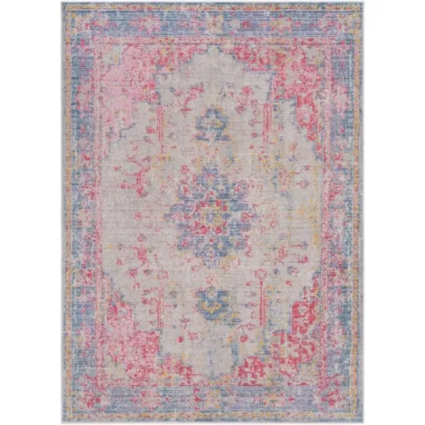 Livabliss Emilio Updated Traditional Area Rug53 x 71Bright PinkDenim