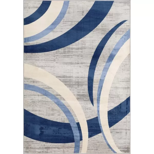 Zara Modern Geometric Area Rug53 x 73NavyNavy