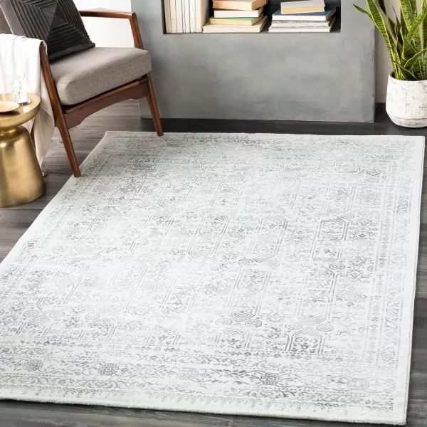 Livabliss Klaudia Trellis Modern Area Rug1110 x 15Light GreyDark Blue