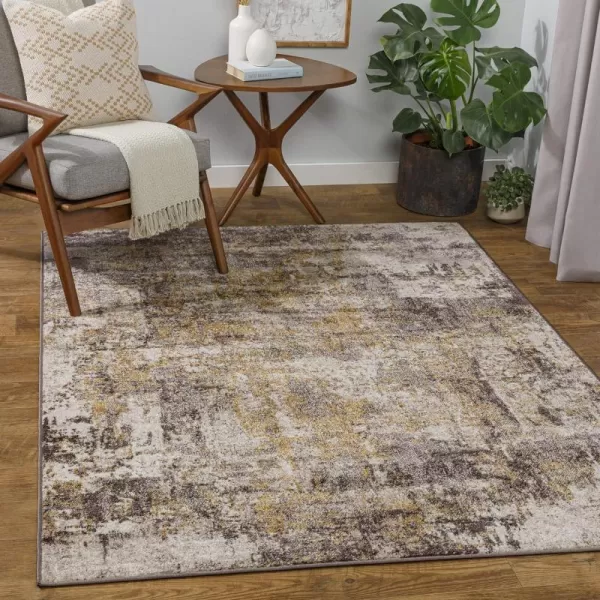 Artistic Weavers Jola Abstract Shag Area Rug 52 x 7 Medium BrownMustardMedium Brown Mustard