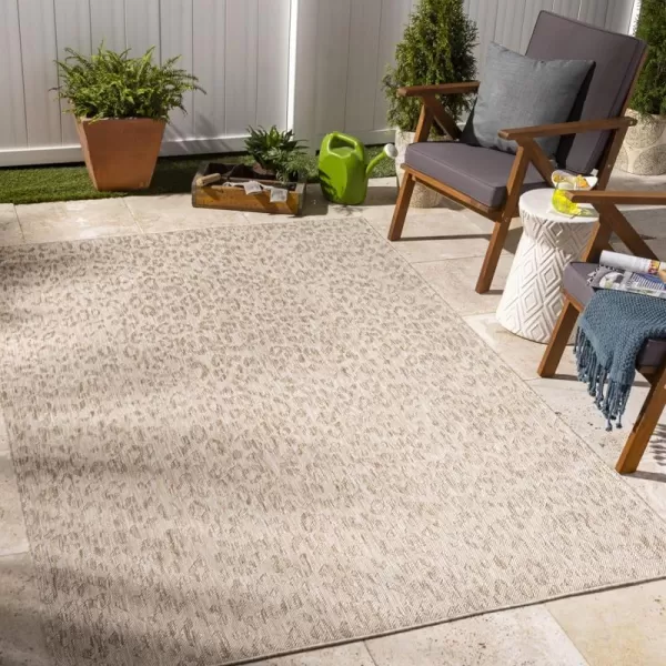 Artistic Weavers Sawyer Outdoor Modern Area Rug 53 x 7 CreamKhakiArtistic Weavers Sawyer Outdoor Modern Area Rug 53 x 7 CreamKhaki