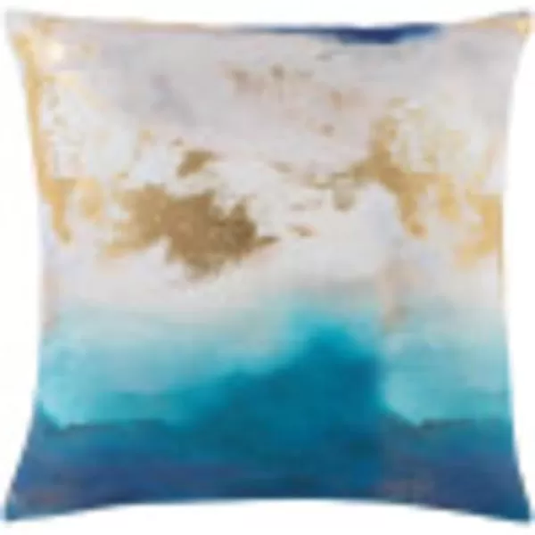 Artistic Weavers Vacanze Throw Pillow 18 x 18 Aqua White Dark Blue Teal MetallicAqua 20 x 20