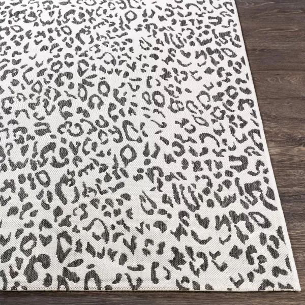 Artistic Weavers Esperanza Leopard Outdoor Area Rug67 SquareBlackWhite27 x 10 BlackWhite