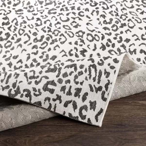 Artistic Weavers Esperanza Leopard Outdoor Area Rug67 SquareBlackWhite27 x 10 BlackWhite