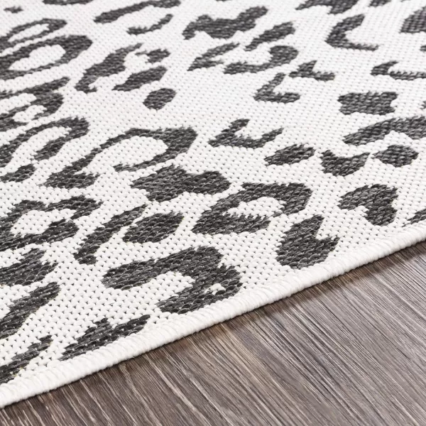 Artistic Weavers Esperanza Leopard Outdoor Area Rug67 SquareBlackWhite27 x 10 BlackWhite