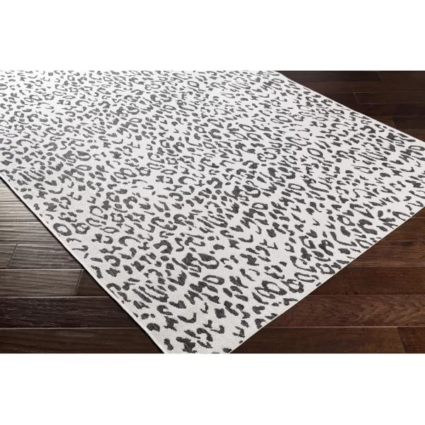 Artistic Weavers Esperanza Leopard Outdoor Area Rug67 SquareBlackWhite27 x 10 BlackWhite