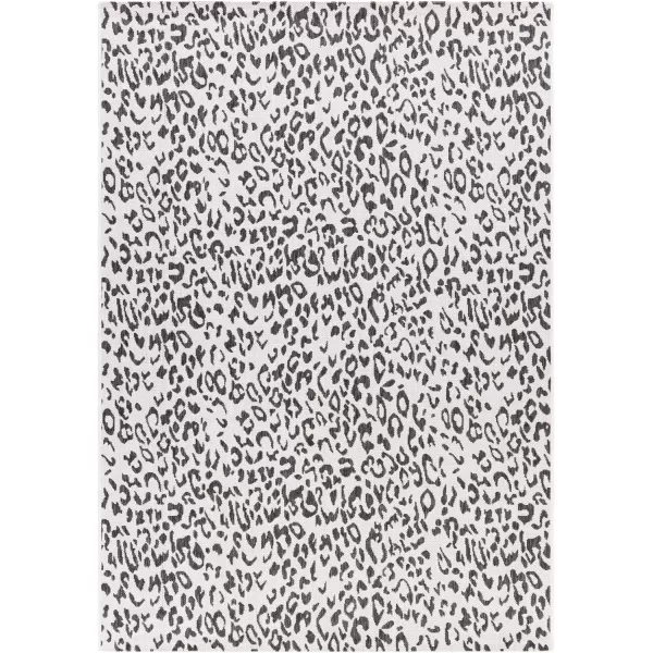 Artistic Weavers Esperanza Leopard Outdoor Area Rug67 SquareBlackWhite43 x 511 BlackWhite