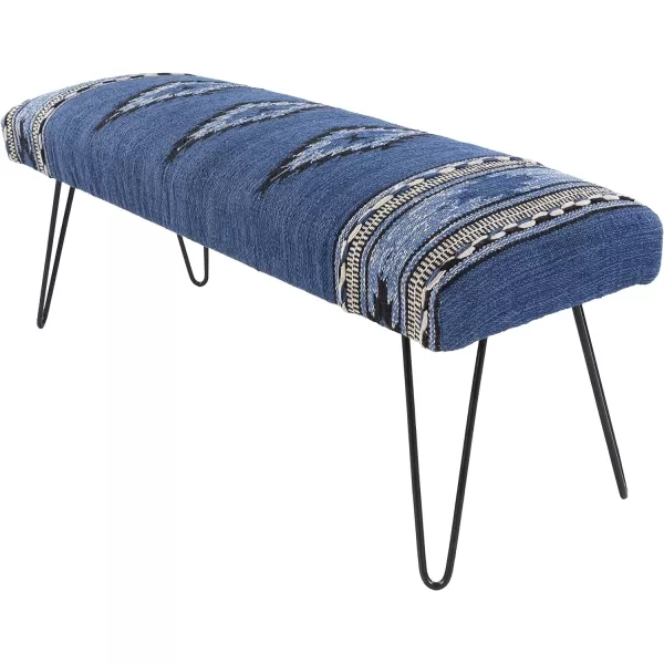 Artistic Weavers Questa Southwestern Hairpin Upholstered Bench 18 H x 48 W x 16 D Dark Blue18H x 48W x 16D Dark Blue