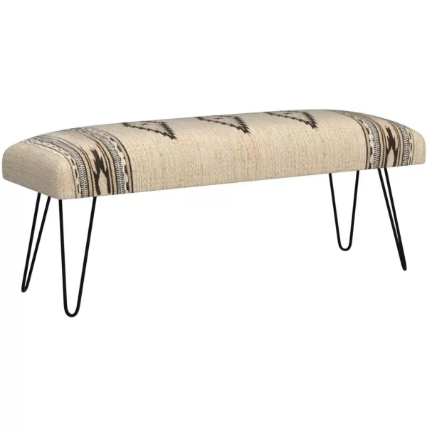 Artistic Weavers Questa Southwestern Hairpin Upholstered Bench 18 H x 48 W x 16 D TanBlack18H x 48W x 16D TanBlack