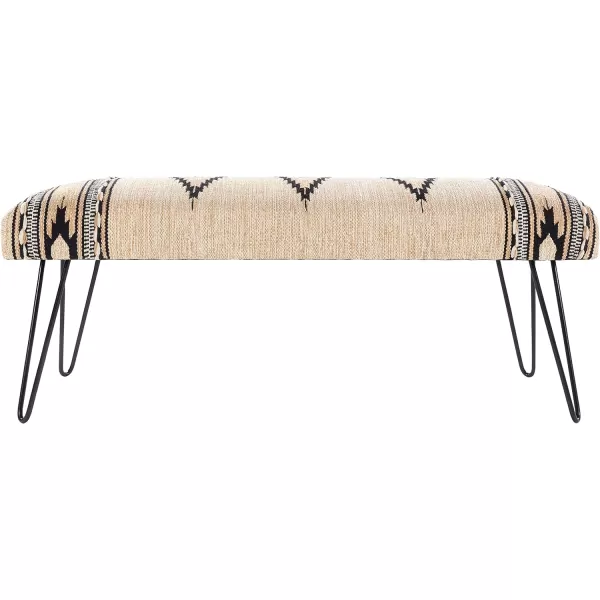 Artistic Weavers Questa Southwestern Hairpin Upholstered Bench 18 H x 48 W x 16 D TanBlack18H x 48W x 16D TanBlack