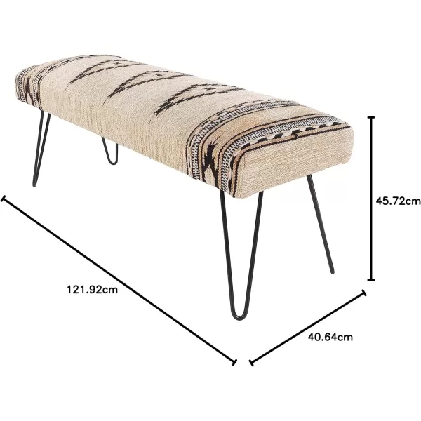 Artistic Weavers Questa Southwestern Hairpin Upholstered Bench 18 H x 48 W x 16 D TanBlack18H x 48W x 16D TanBlack